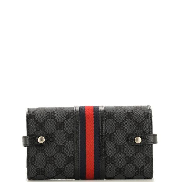 Balenciaga x Gucci The Hacker Wallet on Strap BB Coated Canvas Black - Picture 3 of 6